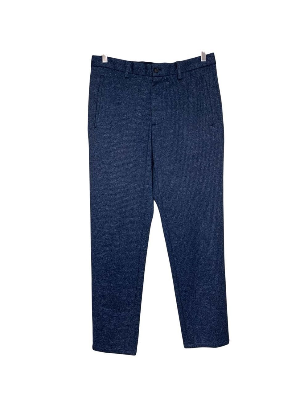 Zara Men's Navy Blue Chino Pants Sz 30 Stretch Twill Modern Hipsters Trousers